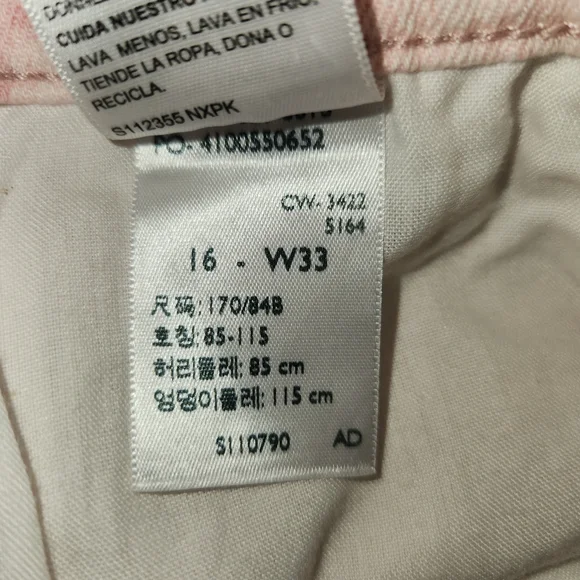 Levi's Pink And White Tie-Dye Heritage High Rise Short Size 16 - Picture 5 of 5